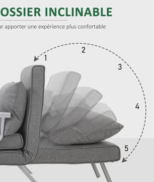 Grijze Fauteuil / Slaapbank - 3-in-1 Multifunctioneel en Comfortabel