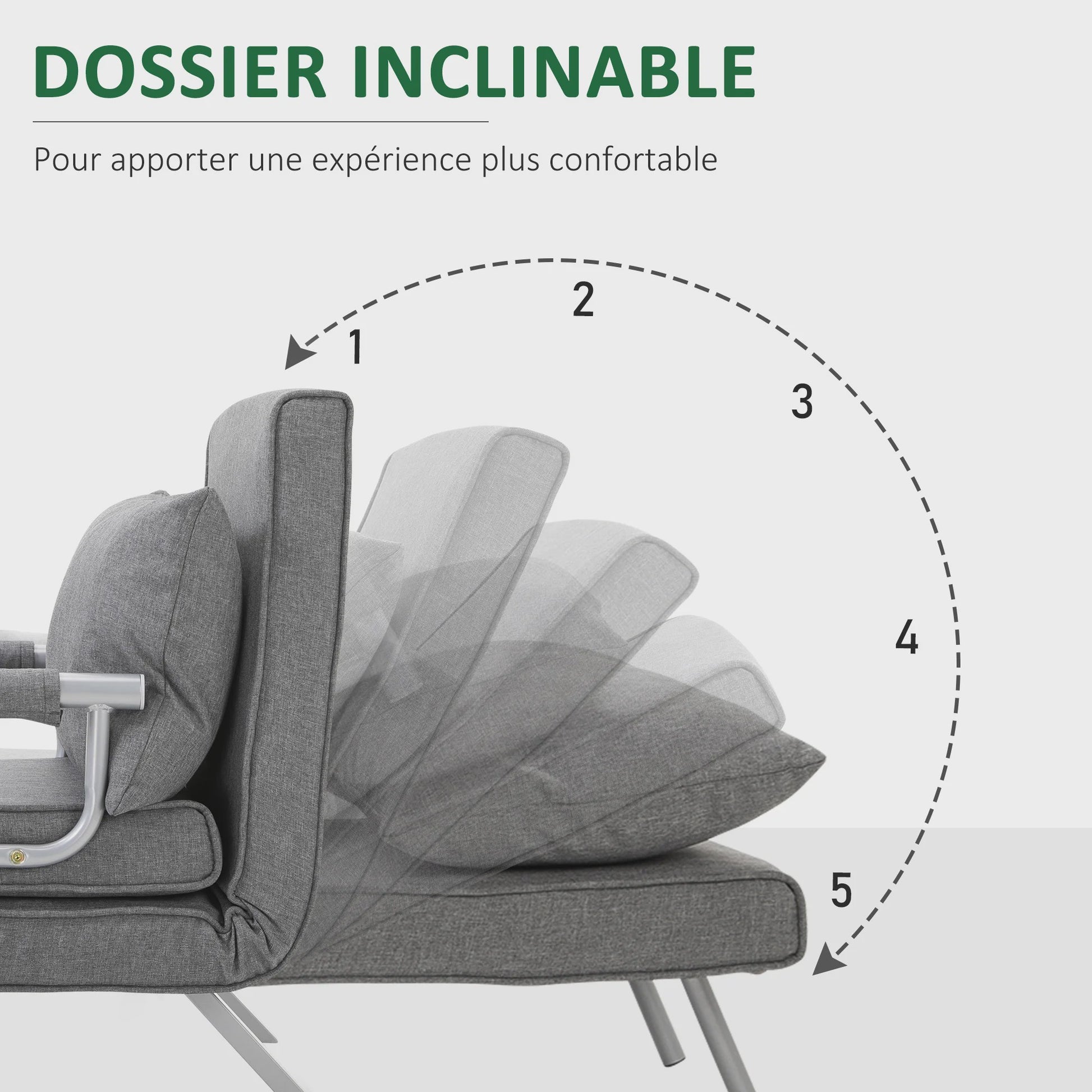 Grijze Fauteuil / Slaapbank - 3-in-1 Multifunctioneel en Comfortabel