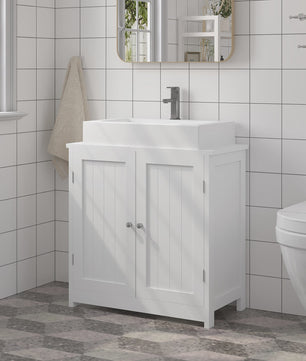 Badkamerkast Onderbouw Wastafelmeubel 60cm Wit met 2 Deuren
