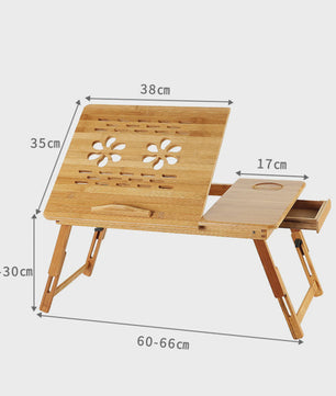 Opklapbare Bamboe Bedtafel met Verstelbare Hoogte & Kantelbaar Bureau - Ideaal voor Laptop, Ontbijt & Lezen