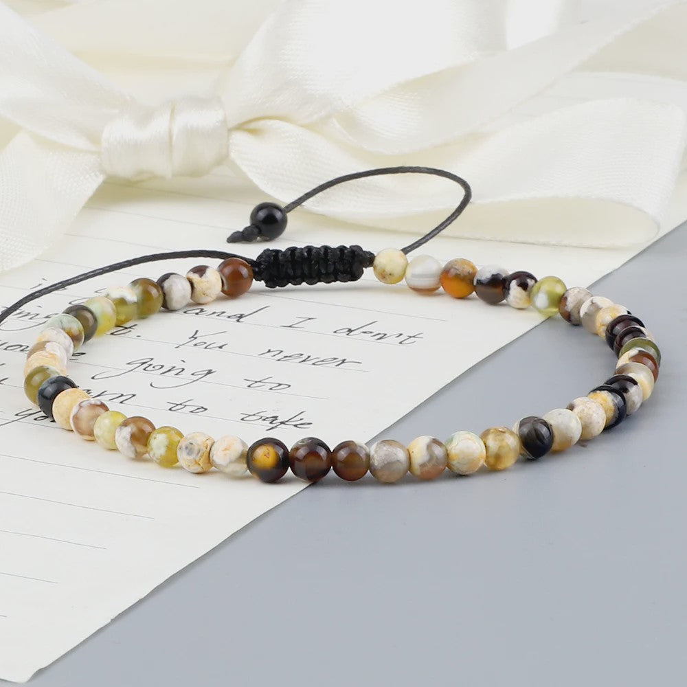 Natuurlijke 4mm Kralen Armbanden - Agate & Onyx - Yoga, Gebed & Stijlvol