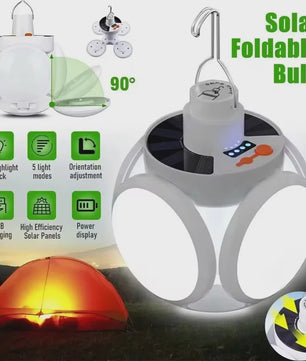 Oplaadbare Solar Camping Lantaarn - Krachtig, Draagbaar & Opvouwbaar LED Licht met USB