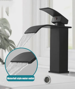 Waterval Wastafelkraan - Dubbele Bediening Warm & Koud - Stijlvolle Badkamer Mixer Kraan