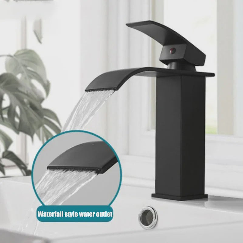 Waterval Wastafelkraan - Dubbele Bediening Warm & Koud - Stijlvolle Badkamer Mixer Kraan