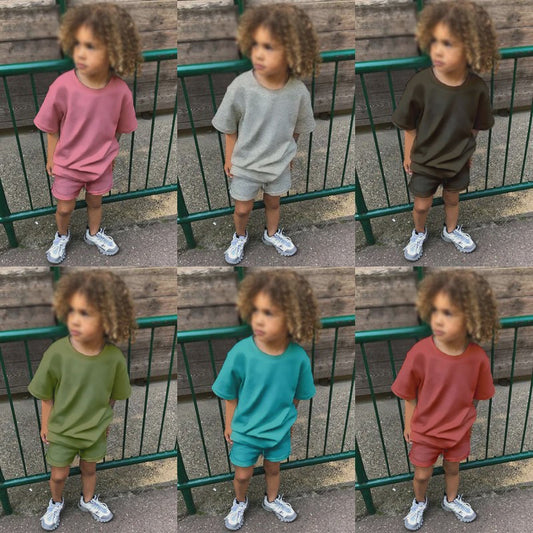 Zomer Set Kinderen: T-shirt met Korte Broek - Jongens & Meisjes Sportkleding Outfit