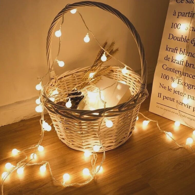 10 Meter LED Snoer Verlichting met Baljes - USB/Batterij - Buiten & Binnen - Feestelijk Decoratie Licht