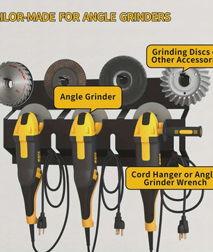 Heavy-Duty Metalen Wandrek voor Gereedschap - 3-Laags Organizer voor Haakse Slijpers en Accessoires