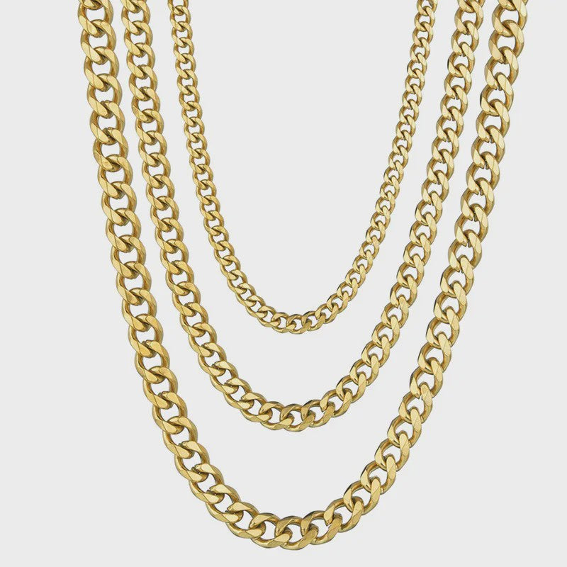 Gouden Roestvrij Stalen Cuban Link Kettingen voor Heren & Dames | 3.5-7MM Breedte | 45-70CM Lengte