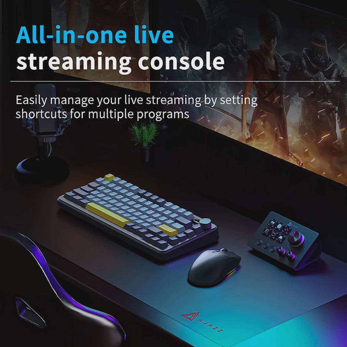 AJAZZ AKP03 Programmeerbaar Toetsenbord & Shortcut Controller voor Streaming, Trading en Audio