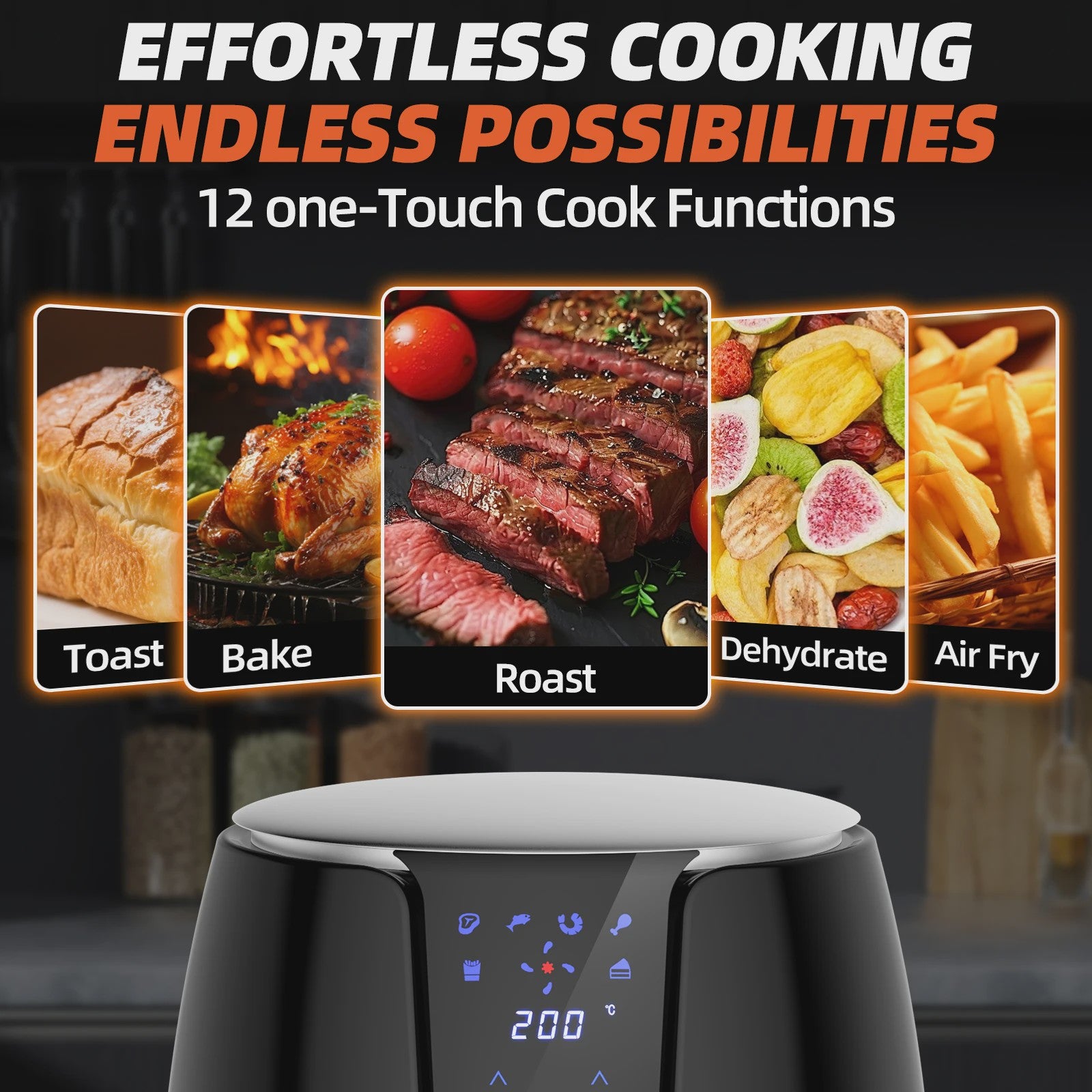 Airfryer 3.5L 1500W - 12 Programma's & Vaatwasserbestendig - Compact & Krachtig
