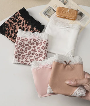 Dames Kant & Luipaardprint Thong Panties - Sexy, Ademend & Comfortabel Ondergoed