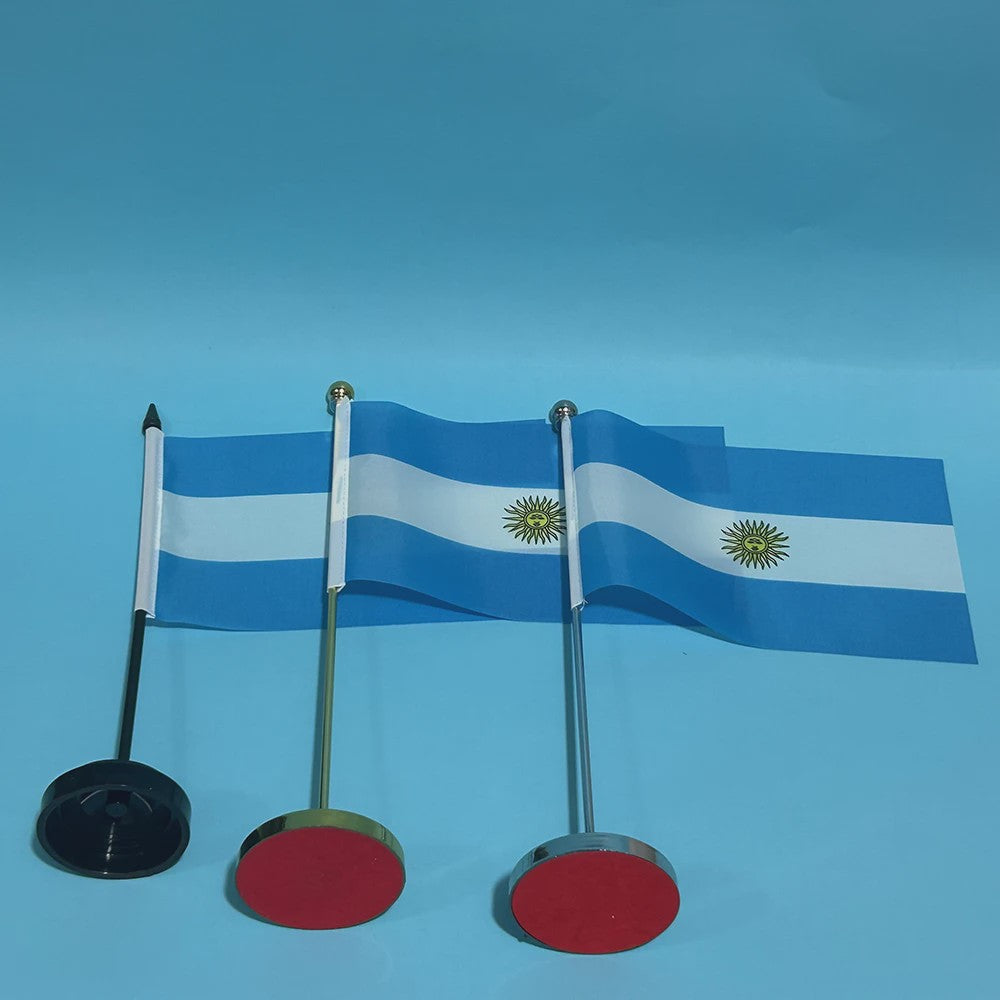 Argentijnse Bureauvlag 14x21cm - Nationaal Banier voor Bureau Decoratie