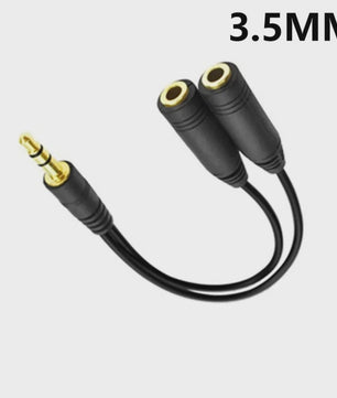 3.5mm Y-Splitter Kabel: 1 Male naar 2 Female Audio Adapter voor Koptelefoon & Microfoon