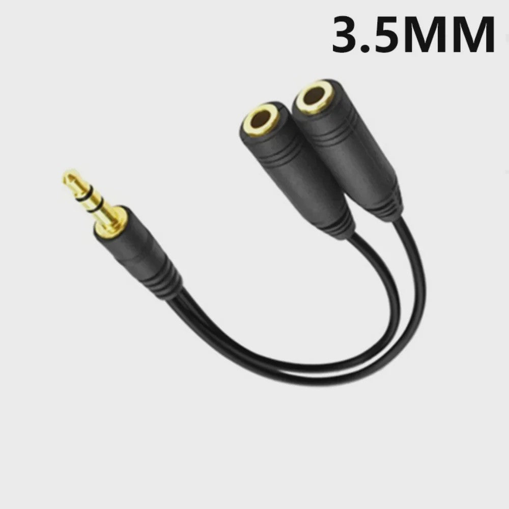 3.5mm Y-Splitter Kabel: 1 Male naar 2 Female Audio Adapter voor Koptelefoon & Microfoon