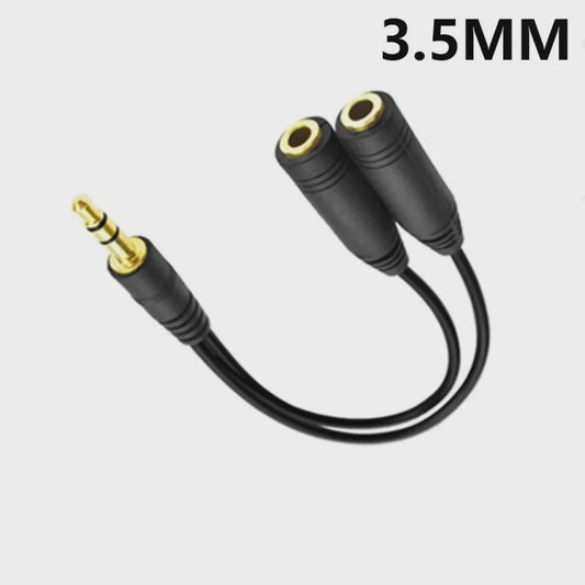 3.5mm Y-Splitter Kabel: 1 Male naar 2 Female Audio Adapter voor Koptelefoon & Microfoon