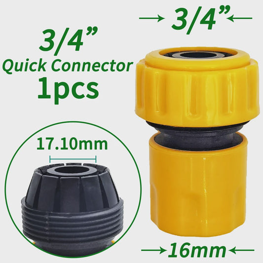Set van 6 Tuinslang Koppelingen - 3/4" & 1/2" - Snelkoppeling voor Reparatie & Irrigatie