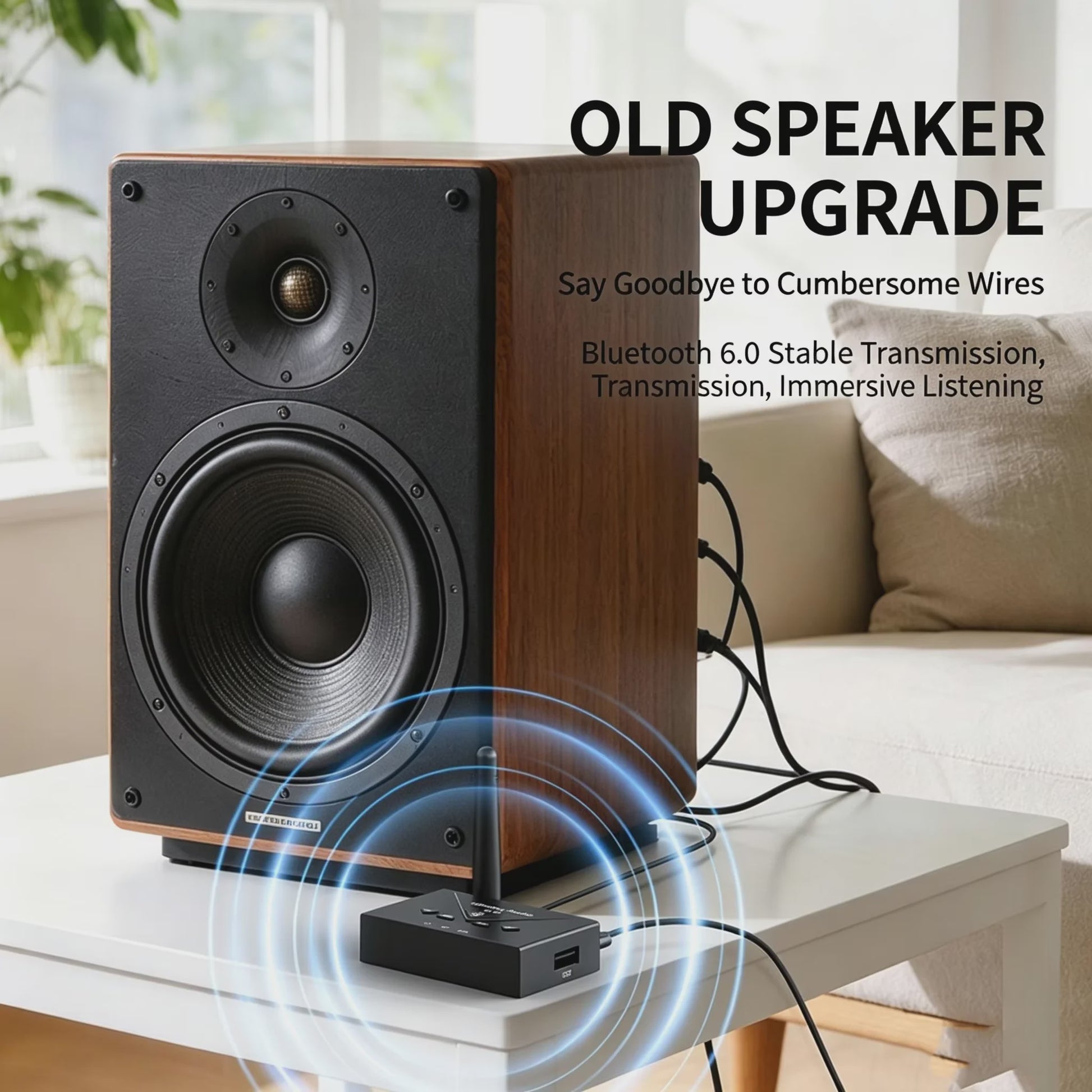 Draadloze Bluetooth 6.0 Audio Ontvanger met AUX, RCA & USB - HIFI Stereo voor Auto en Speaker