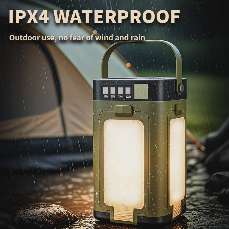 Draagbare Campinglamp met Powerbank & Zonnepaneel - Opvouwbaar & Slim Display