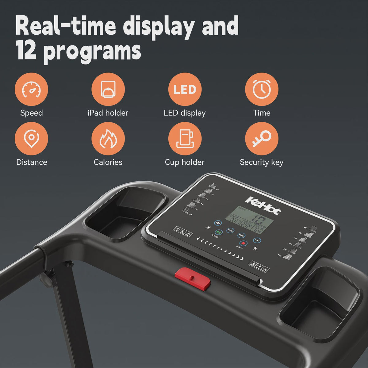Opvouwbaar Loopband met APP Control, 2.0PK Motor, 8 Niveaus Incline & 12 Programma's - Compact Fitnessapparaat