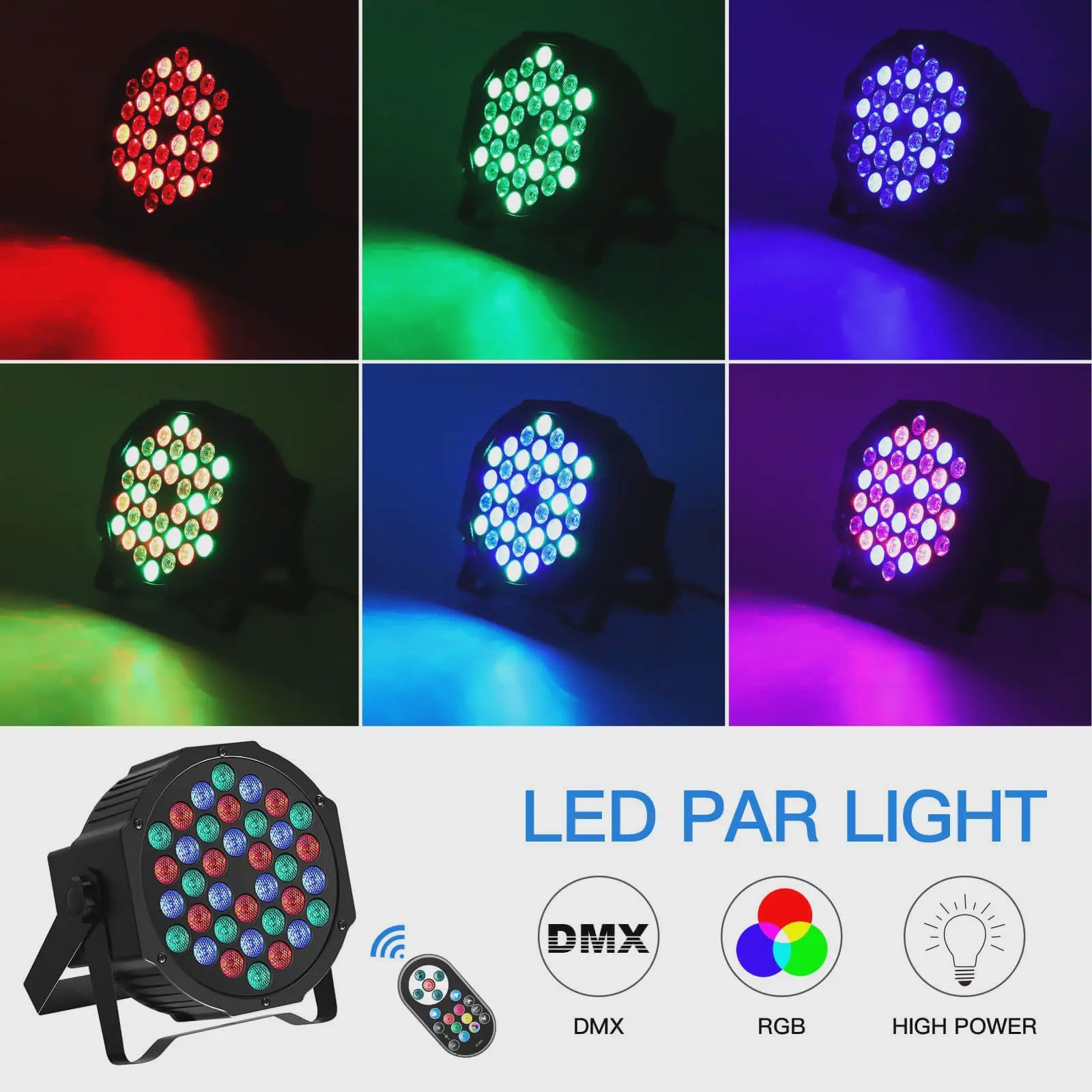 2x U'King LED Par Licht 36 RGB DMX Stage Verlichting voor Feest, DJ & Bruiloft