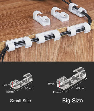 Zelfklevende Kabel Clips Organizer - Set van 20 Stuks voor Thuis, Kantoor & Auto