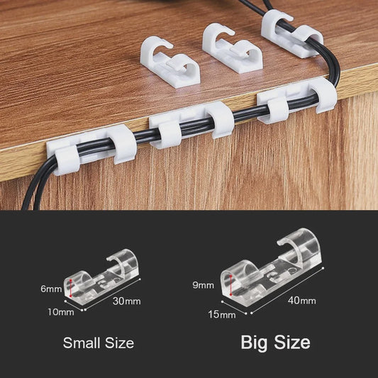 Zelfklevende Kabel Clips Organizer - Set van 20 Stuks voor Thuis, Kantoor & Auto