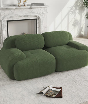 Luxe 82'' Loveseat Bank met Gebogen Armleuningen en Hoge-elastische Bekleding