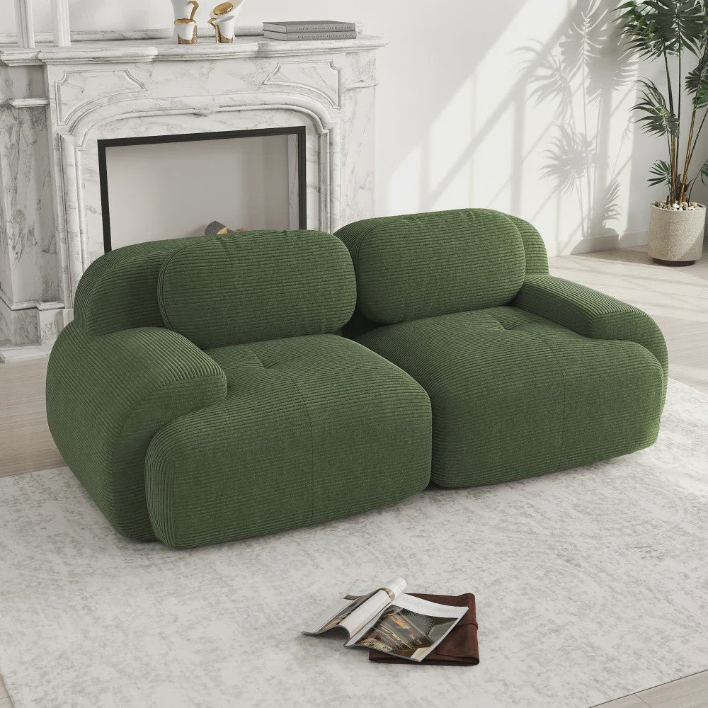 Luxe 82'' Loveseat Bank met Gebogen Armleuningen en Hoge-elastische Bekleding