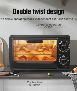 13L Mini Oven met Airfryer Functie - Multifunctioneel, 700W, 250°C, Timer tot 60 Min