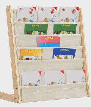Houten Boekenkast met 6 etages en opbergvakken voor Kinderkamer