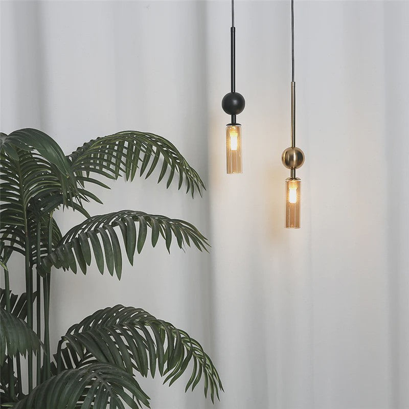 Luxe Scandinavische Hanglamp Goud/Zwart met Glas - Sfeervolle Verlichting voor Eetkamer, Slaapkamer of Nachtkastje