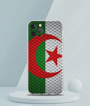Transparante TPU Hoesje met Algerijnse Vlag - Schokbestendig voor iPhone (Diverse Modellen)