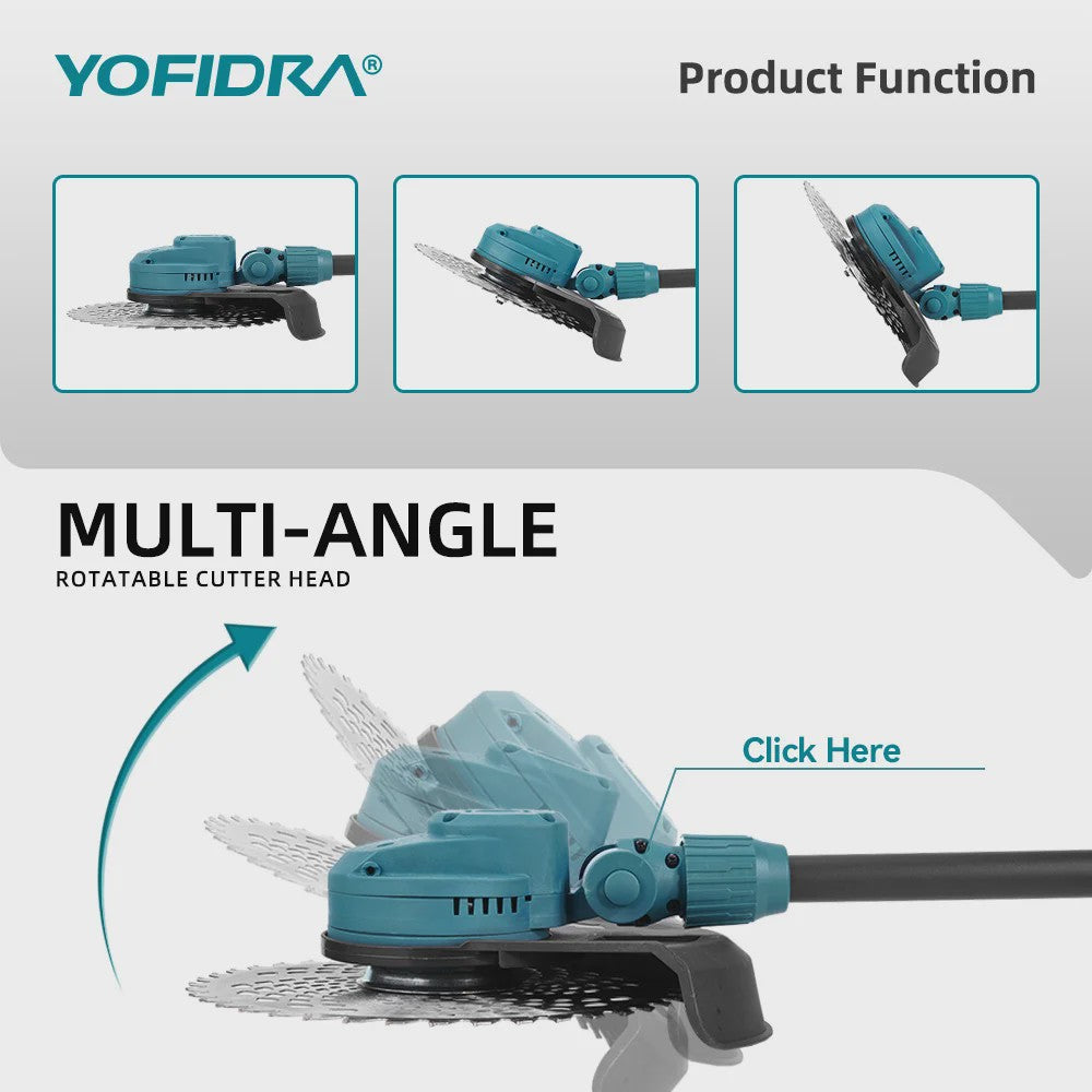YOFIDRA 10-Inch Elektrische Grasmaaier - Krachtige 6000W Borstelloze Motor & Opvouwbaar Ontwerp