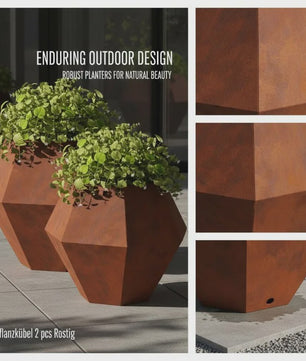Set van 2 Roestvrij Stalen Plantenbakken 75x75x60 cm - Stijlvol voor Buiten, Tuin & Terras