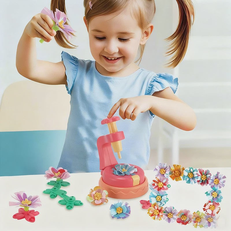 DIY Bloemen Knutselset met Embossing Machine - Interactief Speelgoed voor Kinderen