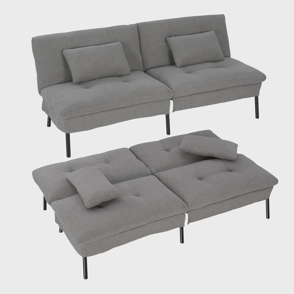 Convertible Sofa Bed met Verstelbare Rugleuning en Kussens - SediaXL