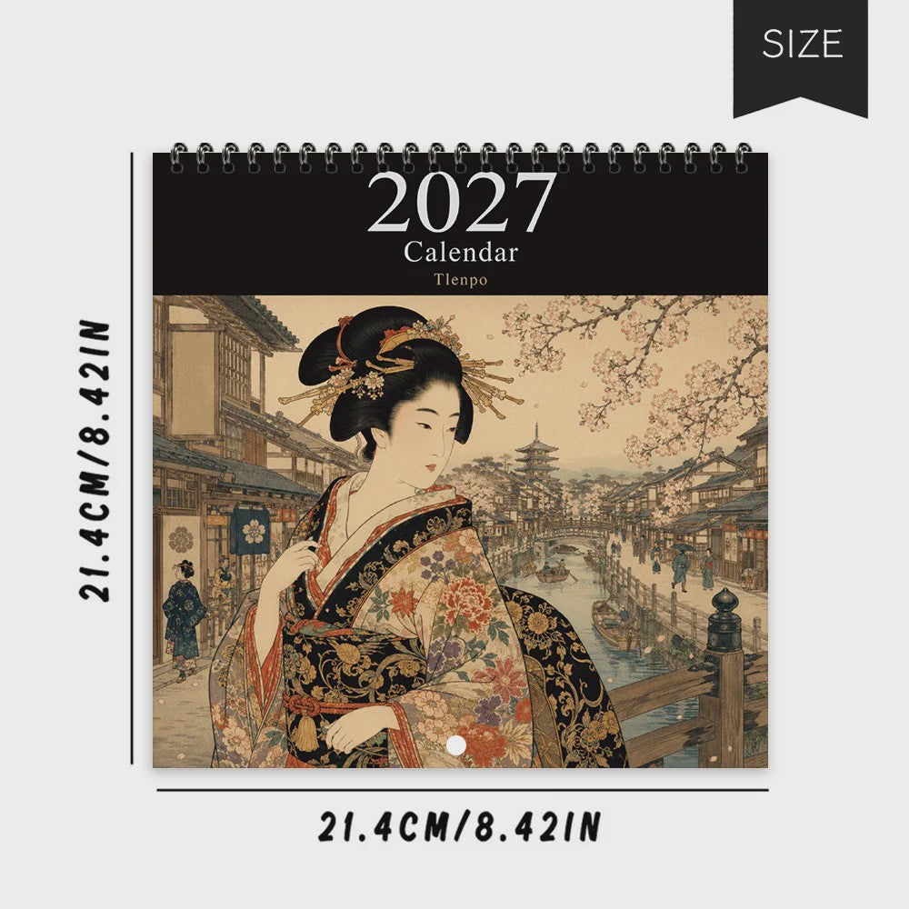 2027 Kalender: Japanse Ukiyo-e Kunst & Maandelijkse Planner - Perfect Cadeau