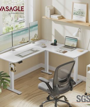 Elektrisch In Hoogte Verstelbaar L-Bureau met Laadstation - 140x160 cm