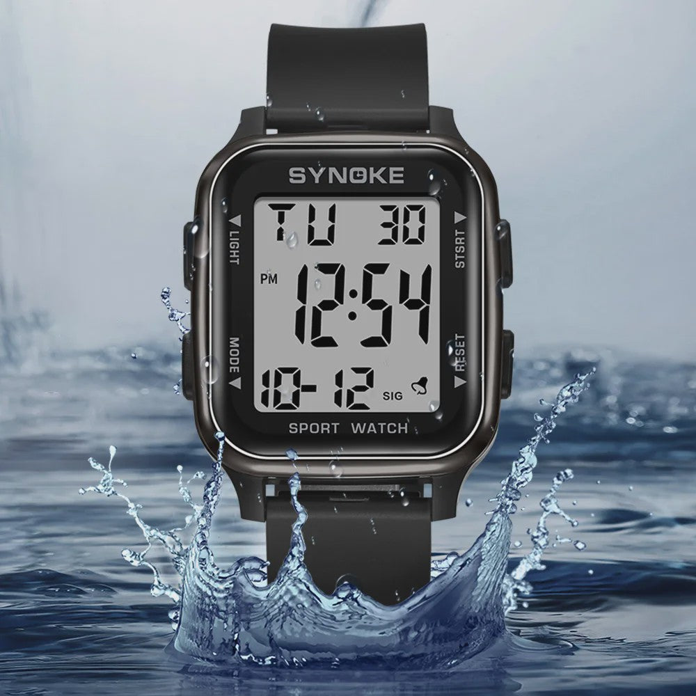 SYNOKE Heren Sport Horloge - Militair Digitaal Waterdicht met Alarm & Stopwatch