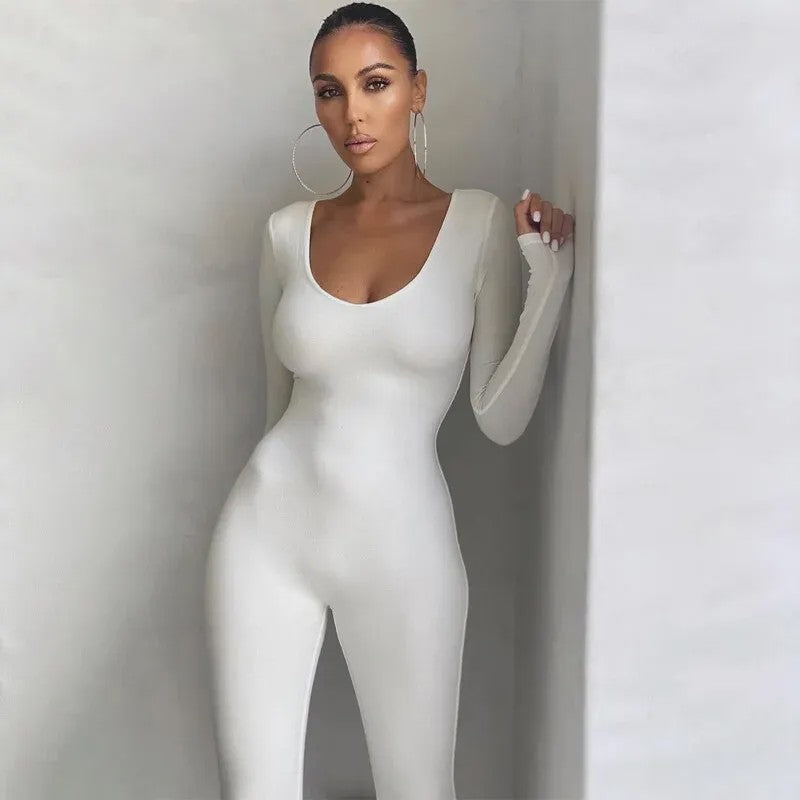 Dulzura Dames Jumpsuit met Lange Mouwen - Bodycon Streetwear Stijl