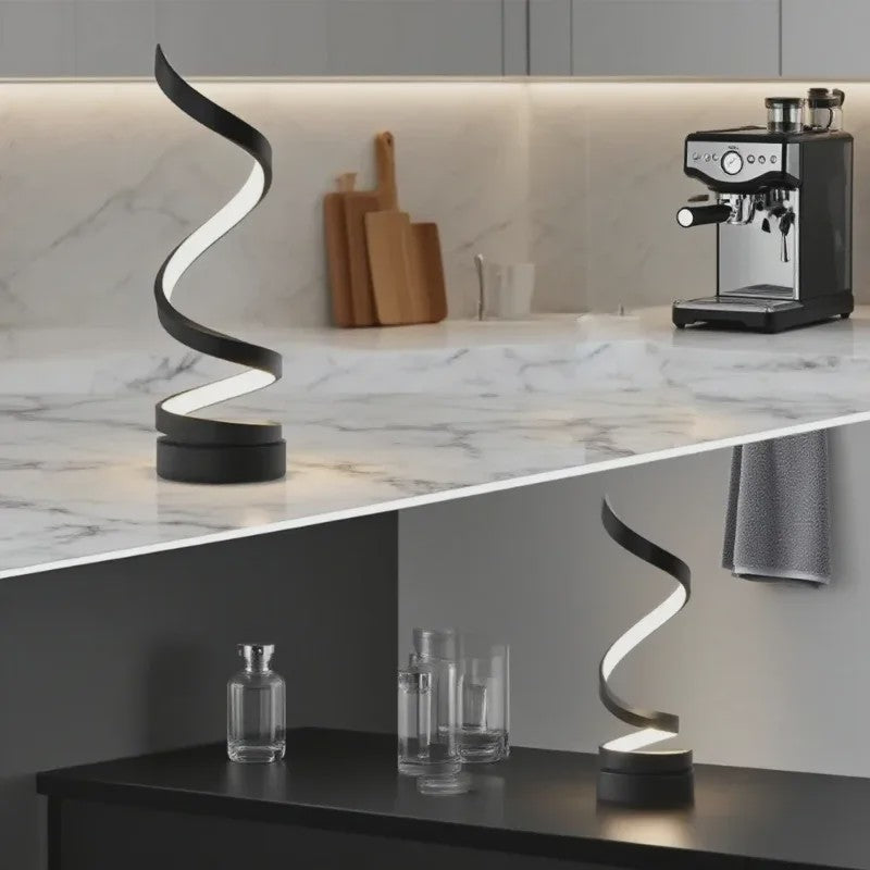 Moderne LED Spiral Tafellamp - 3 Kleurtemperaturen, Dimbaar, USB