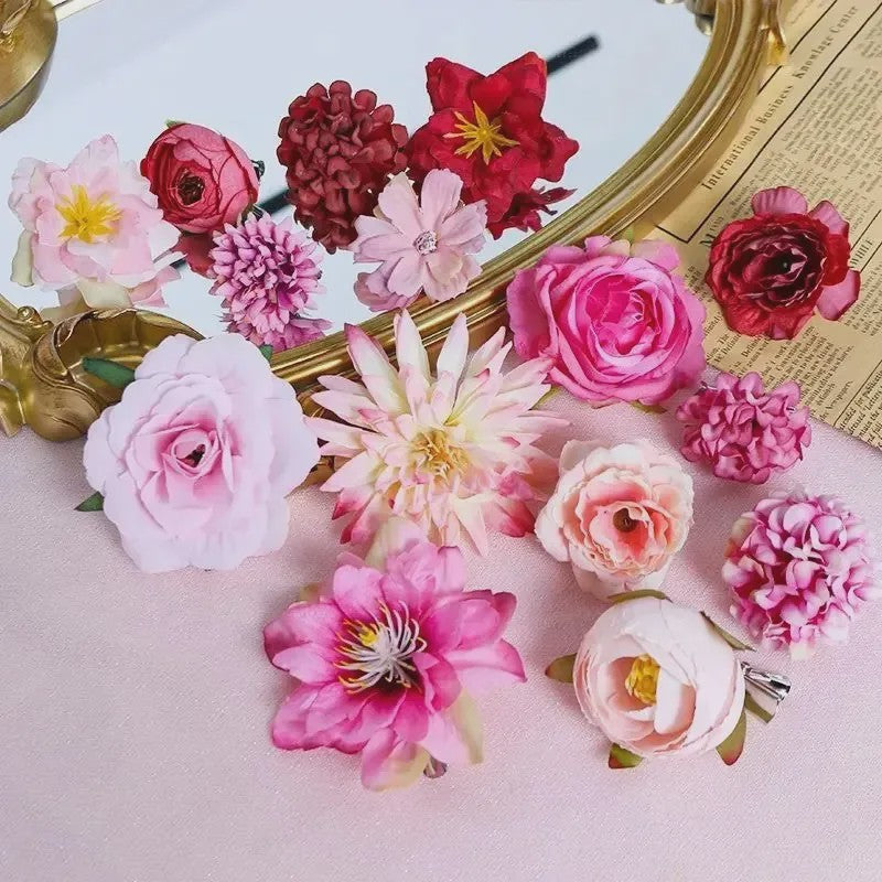 Mix van Zijden Kunstbloemen: Rozen & Meer voor Bruiloft, Huisdecoratie & DIY Knutselen
