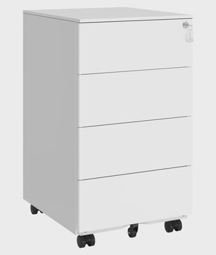 Mobiele Archiefkast op Wielen met 4 Lades en Slot - Metaal