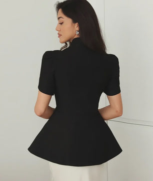 Stijlvolle Dames Blazer Jasje met Opstaande Kraag en Knoopsluiting - Herfst 2025 Mode