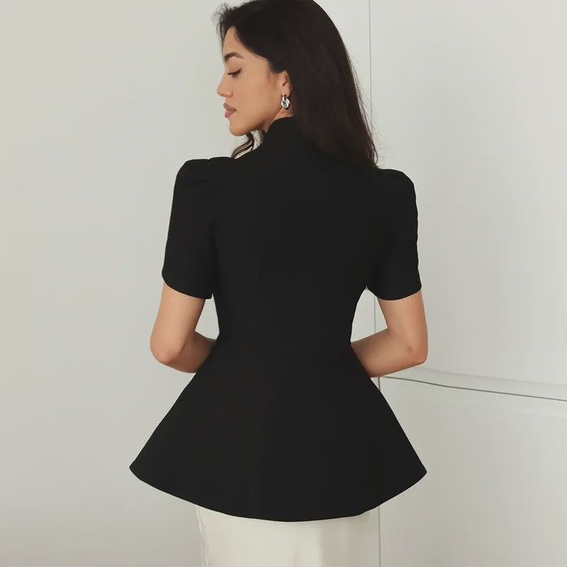 Stijlvolle Dames Blazer Jasje met Opstaande Kraag en Knoopsluiting - Herfst 2025 Mode
