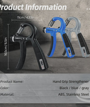 Set van 2 Hand Grippers met Instelbare Weerstand en Teller - Bouw Handkracht
