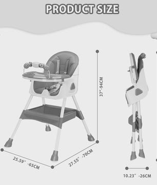 Opvouwbare Baby Kinderstoel (6+ Maanden) - Makkelijk Schoon, Antislip & Met Speelgoedrek - Model E500