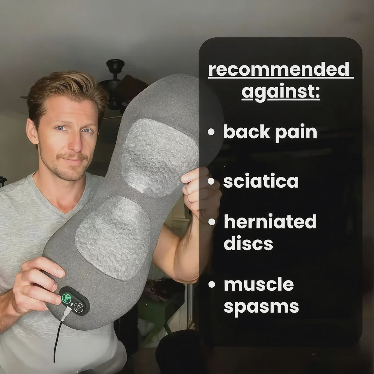 3-in-1 Rugmassager met Warmte & Vibratie voor Rugpijn Verlichting en Tractie