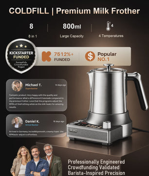 8-in-1 Elektrische Melkopschuimer: 8 Modi, 800ml, RVS, Latte Art & Meer
