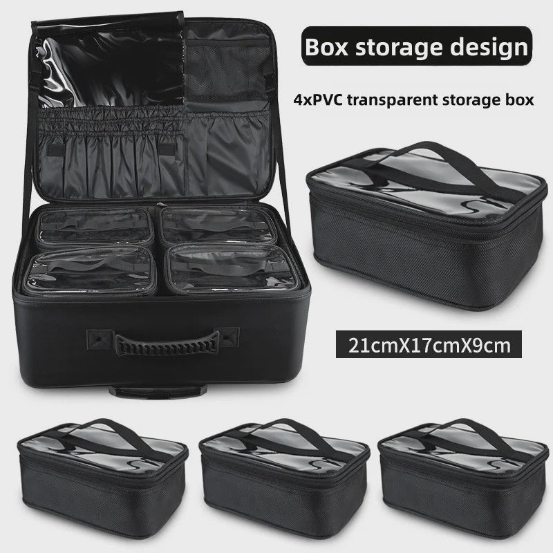 Professionele Make-up Trolley Koffer - Grote Capaciteit & Flexibele Indeling